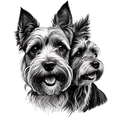 2 Dogs Minimal Line Artrepresentation