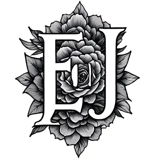 Feminine Design Using The Letters E J And I