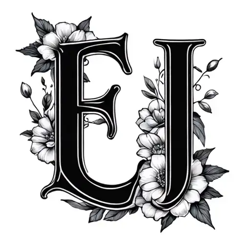 Feminine Design Using The Letters E J And I