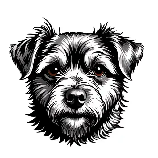 Outline Dog Tattoo Design