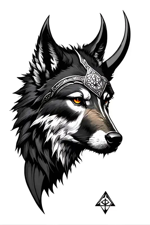 Create A Tattoo Template For The Right Whole Arm Content Wolf Odin Rabe Valknut And Vikinger Compass