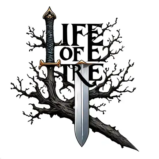Sword With Word Life Of Tree Branch
