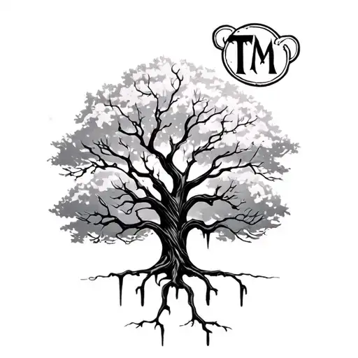 Crying Tree With Letter T And M