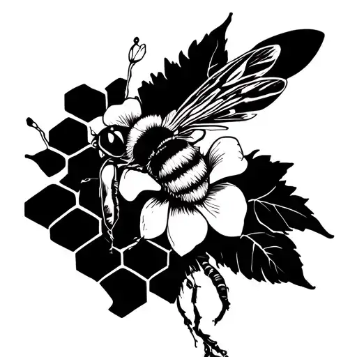 Bee And Honeycomb And Magnolia Sleeve