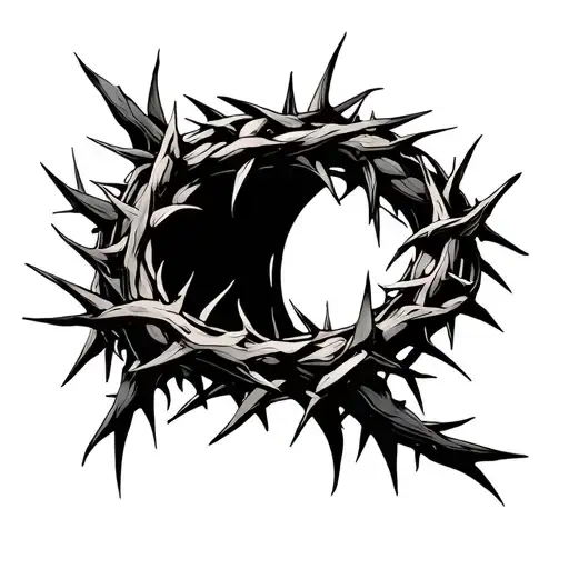 Crown Of Thorns Straight Line Drawing