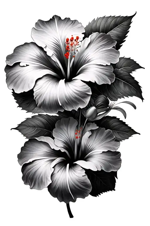 Hibiscus Flower With Ocean