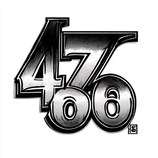 The Numbers 4568 Making Out The Number 7