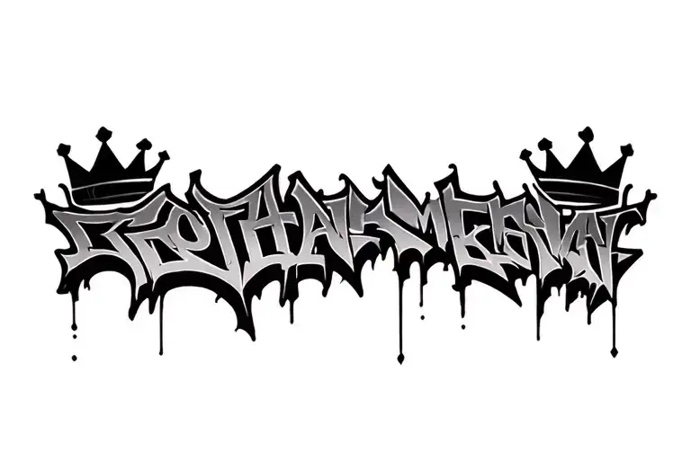 Graffiti Crown And Graffiti Letter B Tat