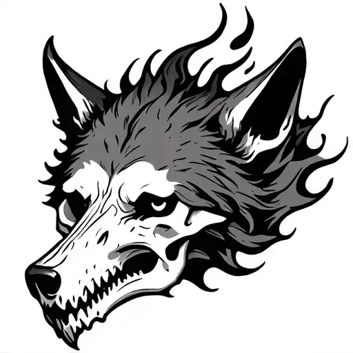 Wolf Skull Fire