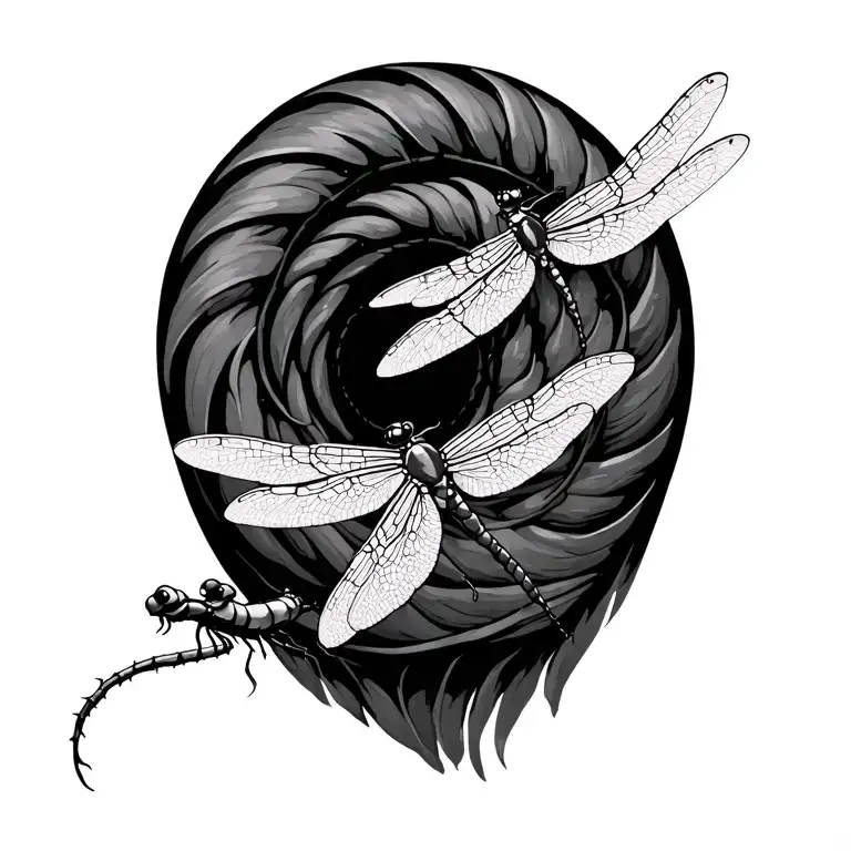 Spiral And Dragonfly Landing