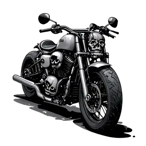 Triumph Motorcycle With Skulls