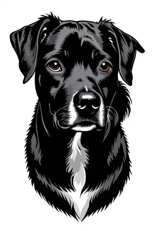 The Silhouette Of A Dog With One Sagging Ear