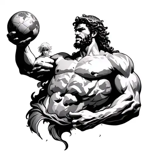 Hercules Aggressively Holding World On Shoulder