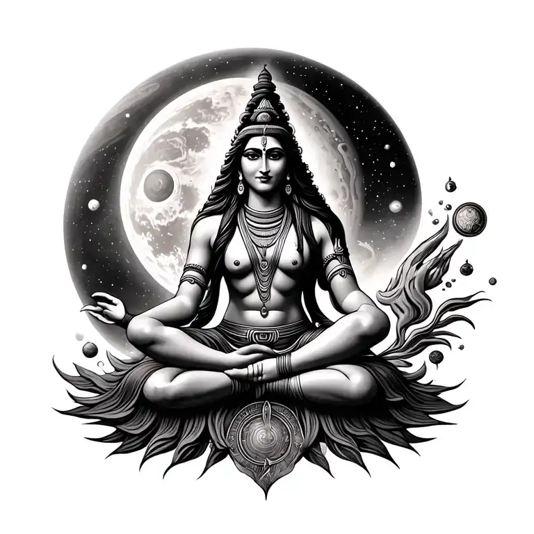 Shiva Sitting Planets