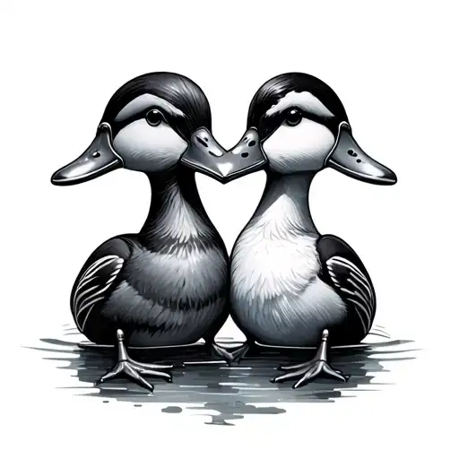 Duck Besties Heart Intertwined