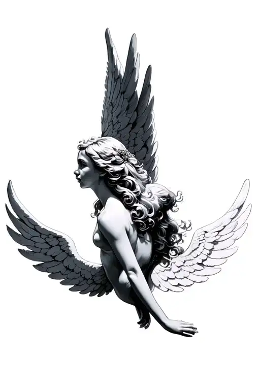 S With Angel Wings Spread