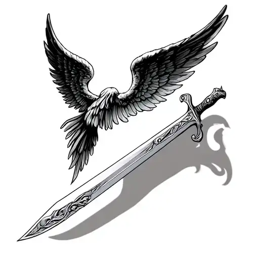 Sword With Angel Wings Spread