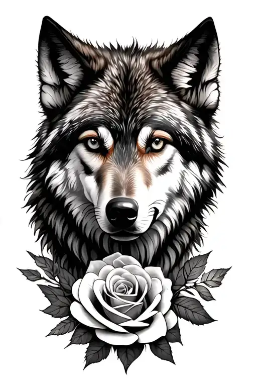 Wolf Blended By Roses