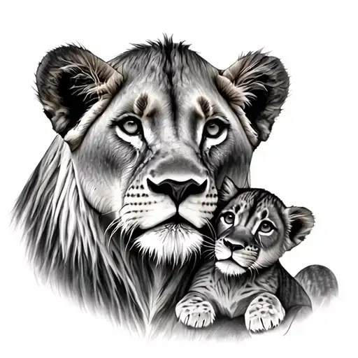 Lioness And Cub
