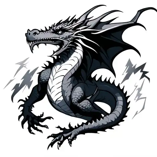 Dragon With Lightning Bolts Andstorm