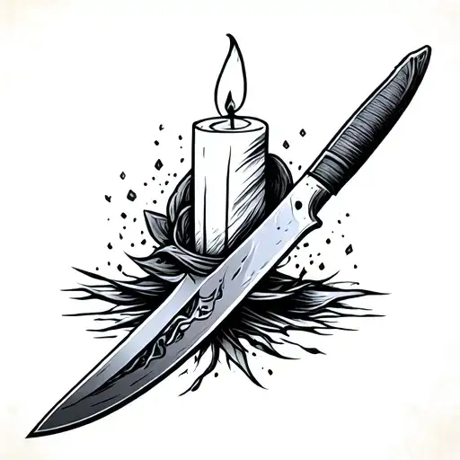 I Want A Tattoo That Is One Candle In Half And To The Other Half A Machete