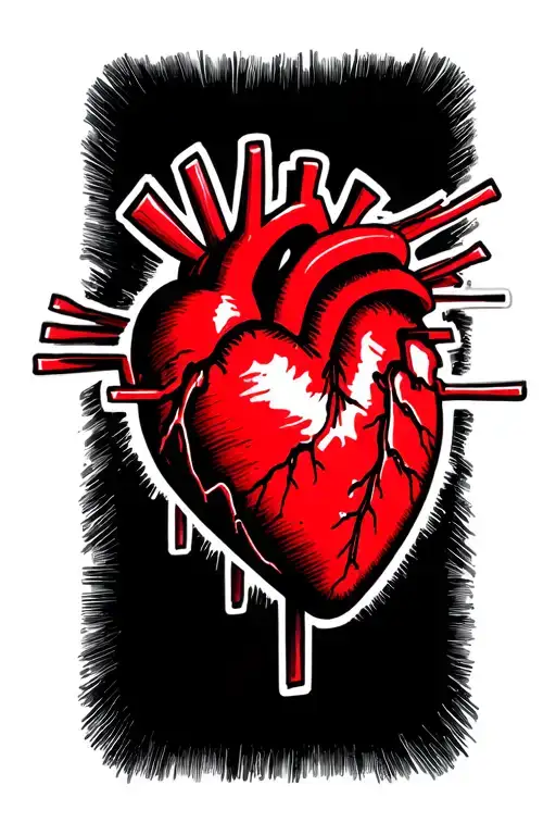 Solid Red Heart Heartbeat Tommy Heartbeat Owen Heartbeat Flowing One Line