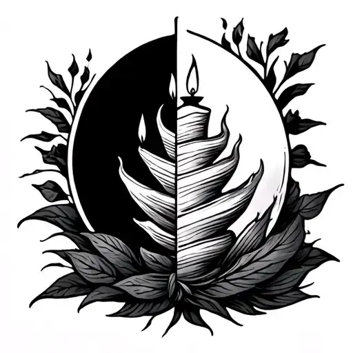 I Want A Tattoo That Is One Candle In Half And To The Other Half A Machete That Is Horizontally