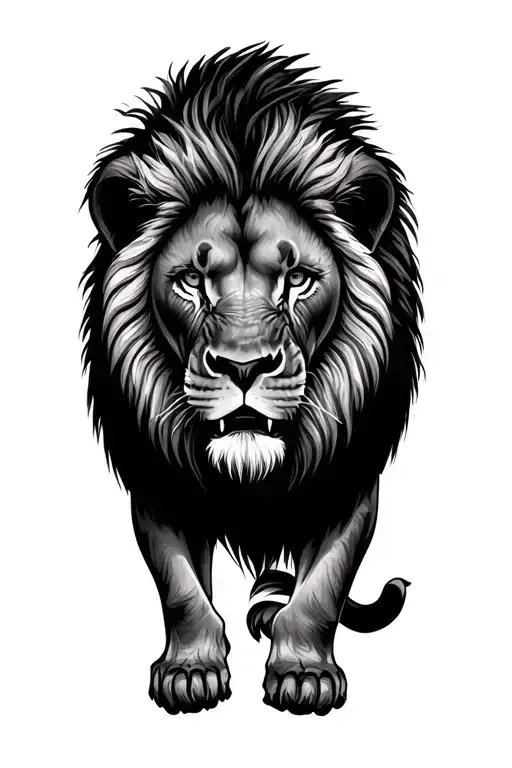 Legendary Scared Faced Lion Of Africa Jungle Scene