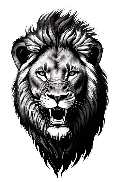 Legendary Scared Faced Lion Of Africa Jungle Scene