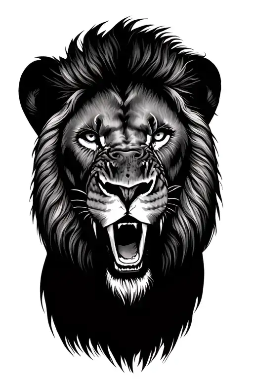 Legendary Scared Faced Lion Of Africa Jungle Scene