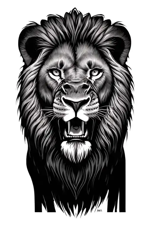 Legendary Scared Faced Lion Of Africa Jungle Setting