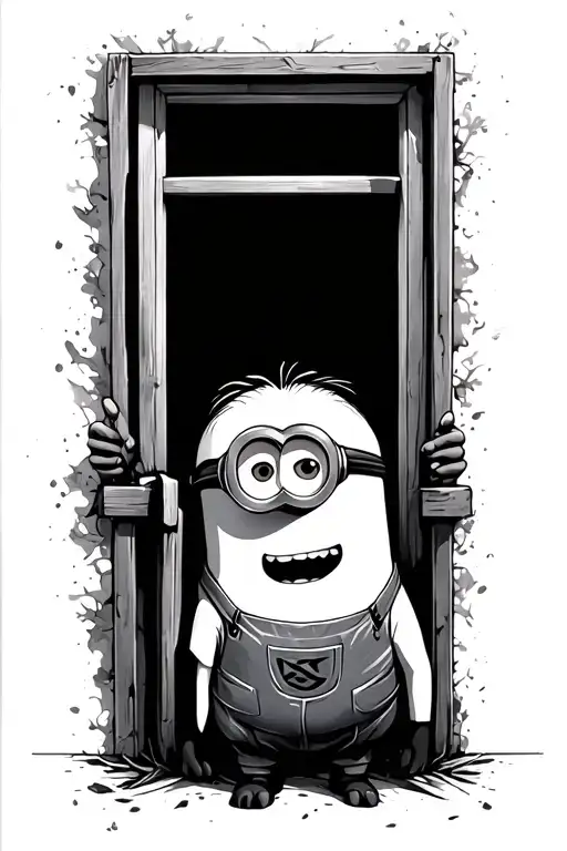 Minion Hiding Behind The Window