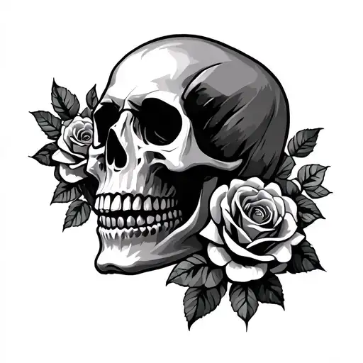 Skull With Roses