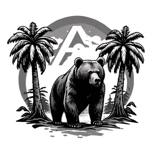 The Big A Palm Trees And Grizzly Bear