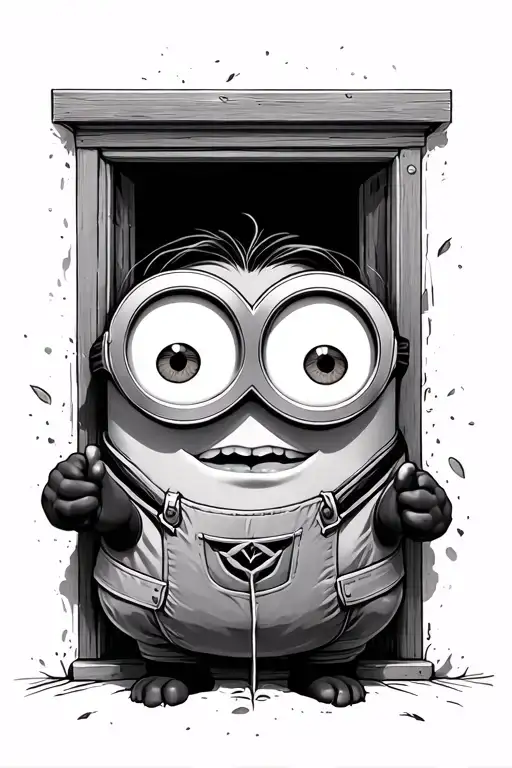 Minion Hiding Behind The Window