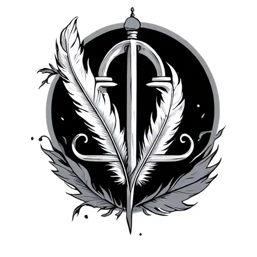 Libra Sign And Feather