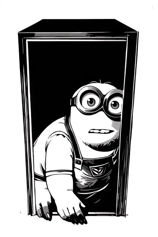 Minion Hiding Behind The Window