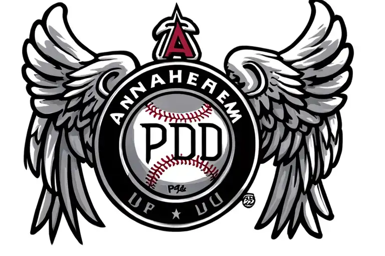 Angels Baseball With Anaheim Pd Logo Combined