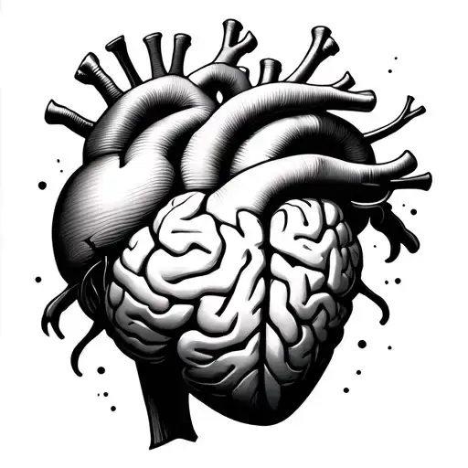 Heart With Brain Catching Soul Leaving The Body