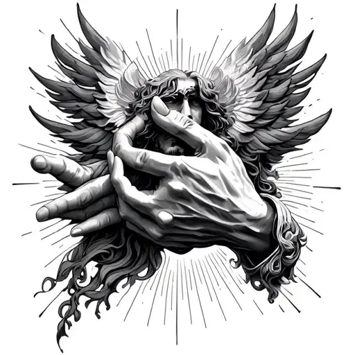 Hand Of God And Adam Back