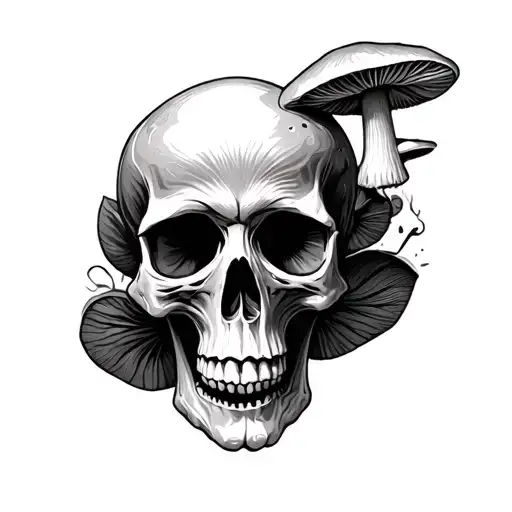 Psychedelic Mushroom Skull