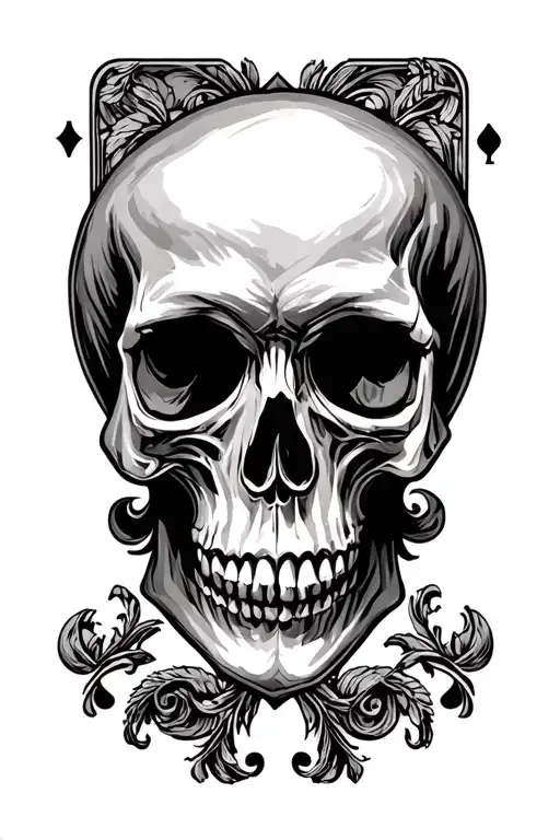 Skull And Ace Of Spades Card