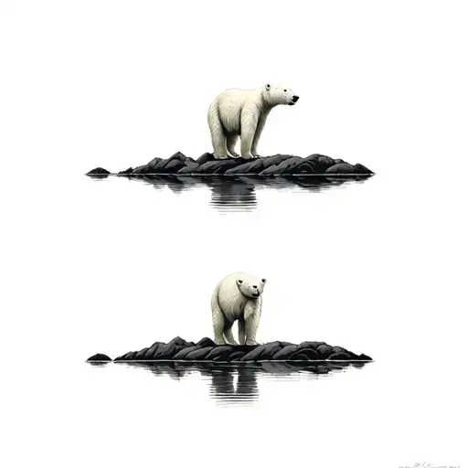 Polar Bear With Natural Habitat