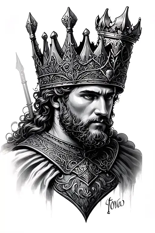 King Arthur Collage Tattoo Featuring Elements