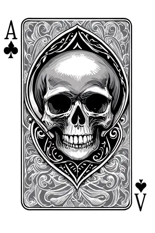 Skull And Ace Of Spades Card Deck