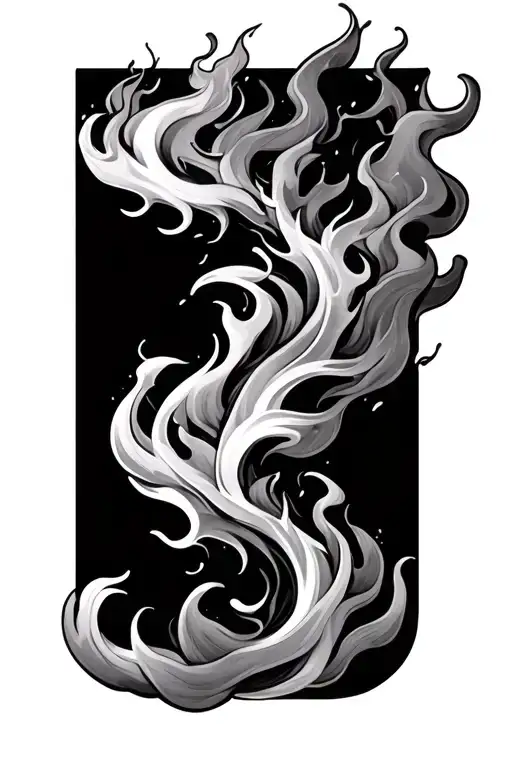 Japanese Flames In Smoke