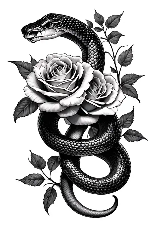 Snake And Roses Wrapped