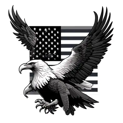 American Flag And Eagle