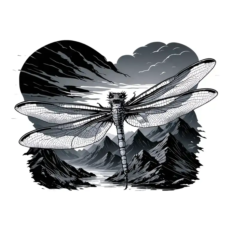 A Dragon Fly In The Mountains