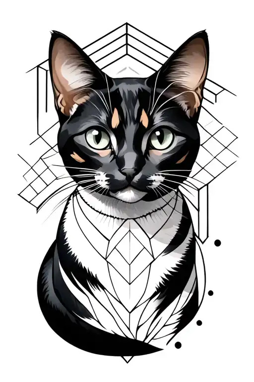 Cat And Geometric Shapes
